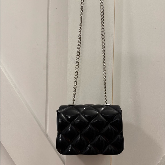 Barbie Mini Jelly Quilted Black Crossbody Bag with Chain Strap - Picture 5 of 5